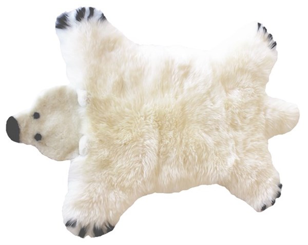 Blanita in forma de urs 80x130 cm alb