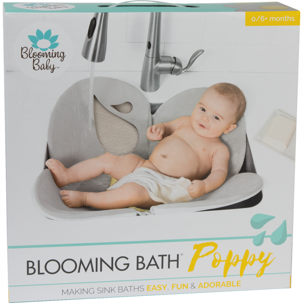 Cadita de plus si salteluta de joaca Poppy BloomingBath BB106P gri - 1 | YEO