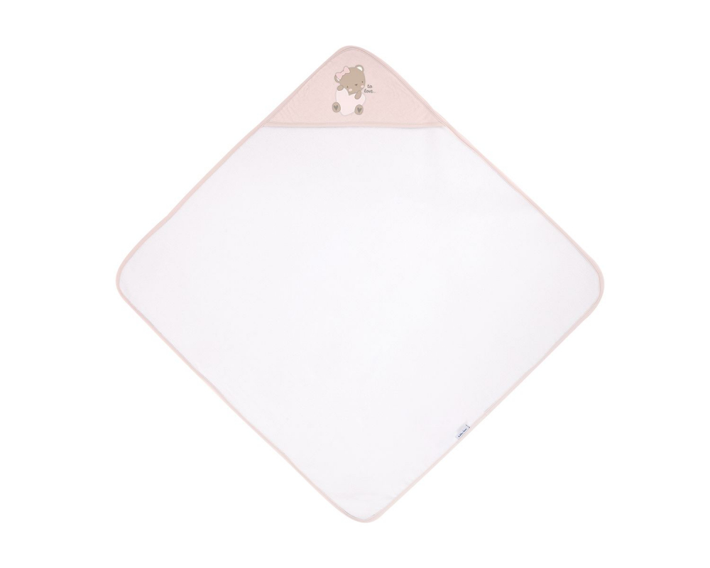 Prosop cu gluga din bumbac 100 90x90cm kikkaboo dreamy flight pink