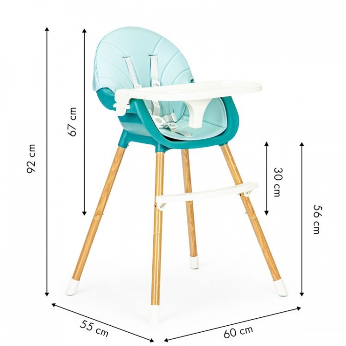 Scaun de masa 2 in 1 Ecotoys HA-004 albastru - 3 | YEO