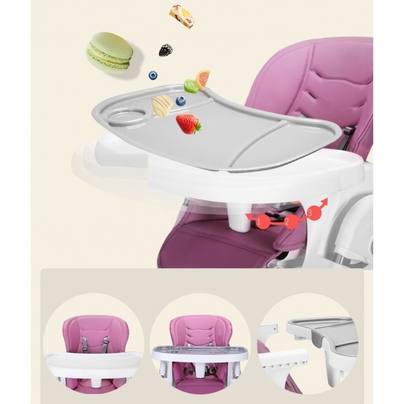 Scaun de masa 6-36 luni 5 pozitii de inclinare Pappa Comfort Pink