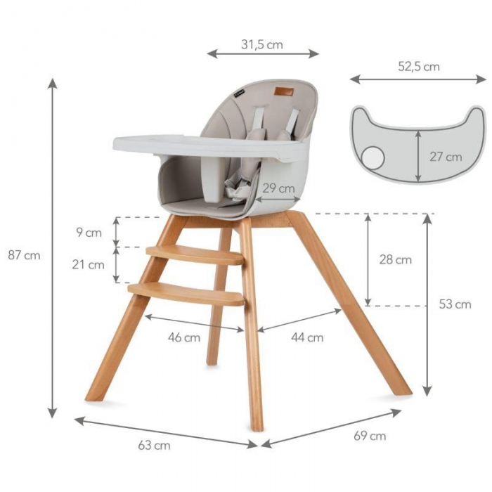 Scaun de masa Kidwell Nobis bej - 2 | YEO