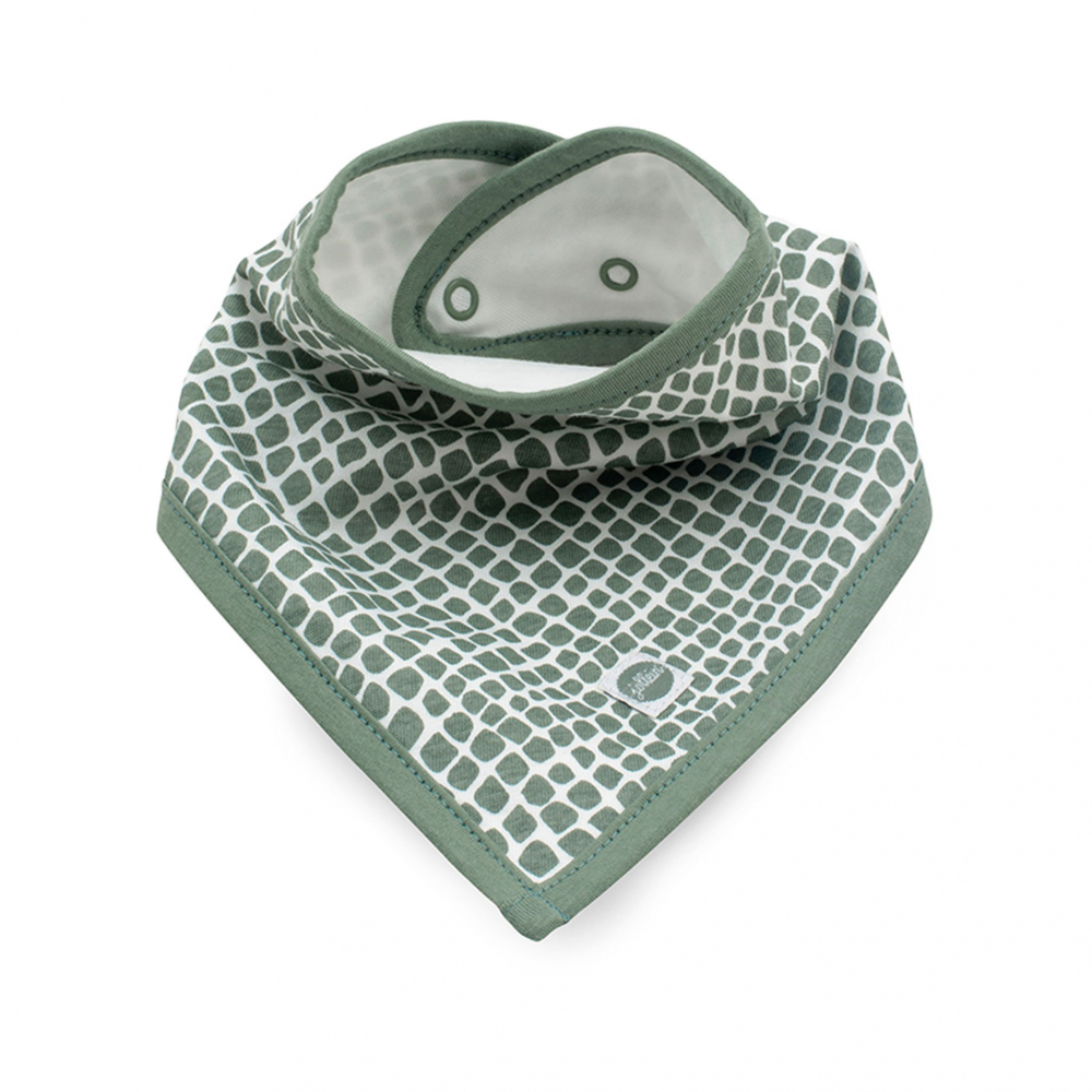 Set 2 bavete bandana Jollein Snake 37x25cm Snake-Ash-Green