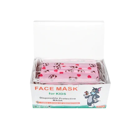Set 50 bucati Masti faciale igienice pentru copii Flippy de unica folosinta nesterile PFE, fete, Roz