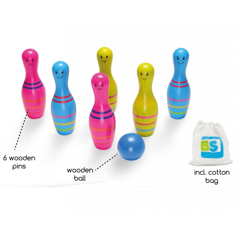 Set De Bowling Din Lemn Skittles Jr. Bs Toys