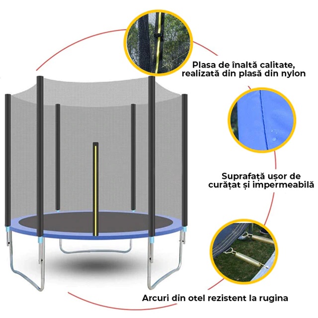 Trambulina Nichiduta 244 cm cu scara si plasa de protectie - 2 | YEO