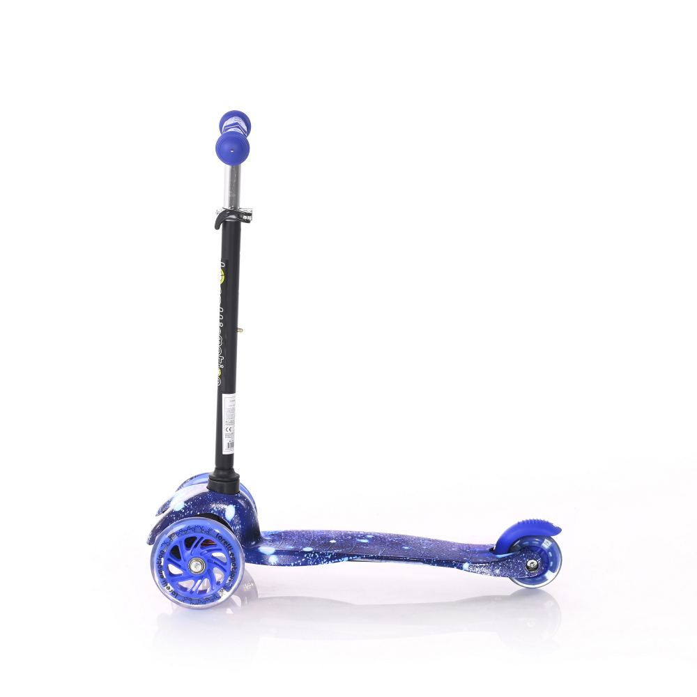 Trotineta pentru copii cu 3 roti cu leduri Mini Blue Cosmos Blue imagine noua responsabilitatesociala.ro