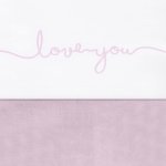 Cearsaf Jollein Love you 120x150 cm vintage pink