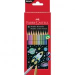 Creioane colorate metalizate 10 culori Faber-Castell