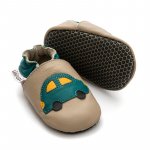 Pantofi cu talpa moale Liliputi cu crampoane antialunecare Green Car S 11,3 cm