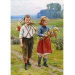 Puzzle Gold puzzle Cesar Pattein Children on a Country Road 500 piese