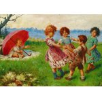 Puzzle Gold Puzzle Federico Olivia: Playing Children 500 piese