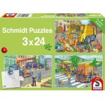 Puzzle Schmidt Carbage Truck Tow Truck Sweeper 3x24 piese