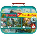 Puzzle Schmidt Dinosaurs 2x60 + 2x100 piese cutie metalica