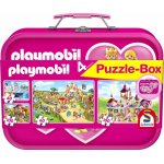 Puzzle Schmidt Playmobil Pink 2x60 + 2x100 piese cutie metalica