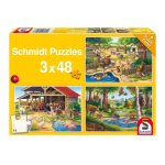 Puzzle Schmidt Animalele mele favorite 3x48 piese include 1 poster