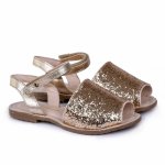 Sandale fetite tip Avarca Bibi Glitter auriu 31 EU