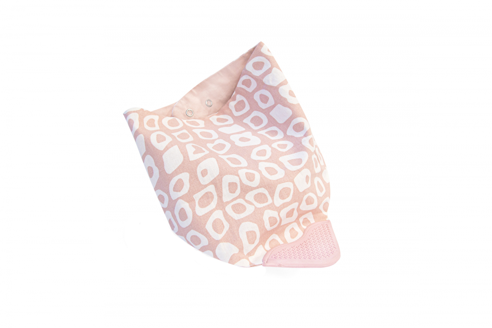 Baveta tip bandana cu jucarie dentitie BabyJem Rose - 2 | YEO