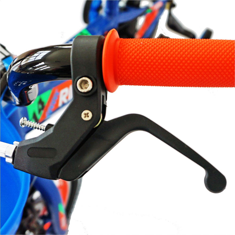 Bicicleta Carpat Rider C1407C 14 V-Brake cu cosulet si roti ajutatoare 3-5 ani albastruportocaliu - 1