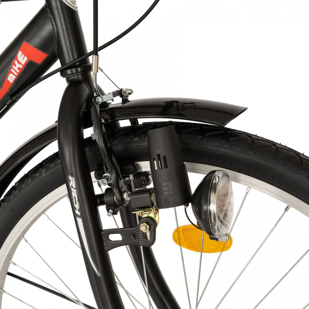 Bicicleta City 26 inch schimbator Sunrun Rich CSR2635A negrurosu - 4