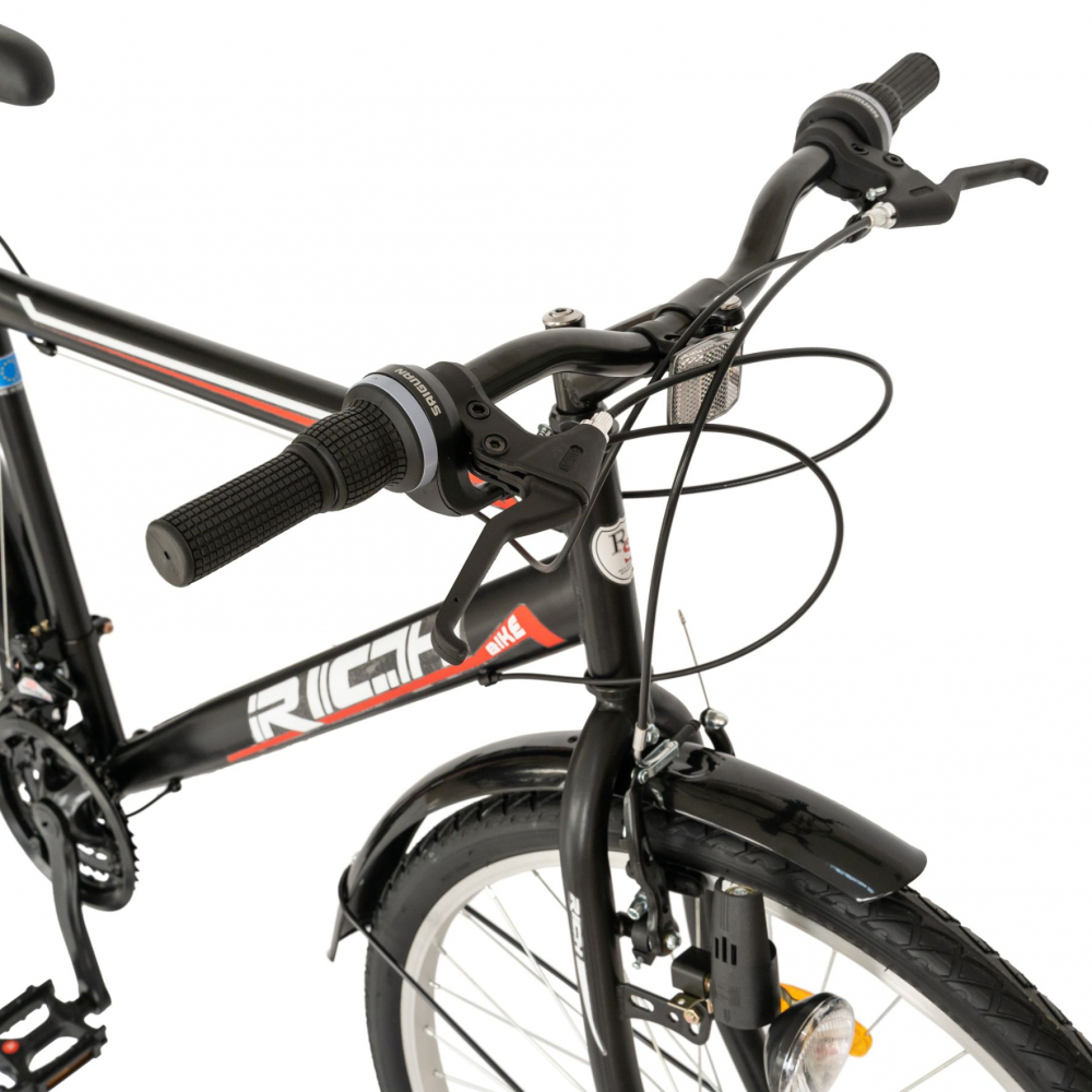 Bicicleta City 26 inch schimbator Sunrun Rich CSR2635A negrurosu - 5