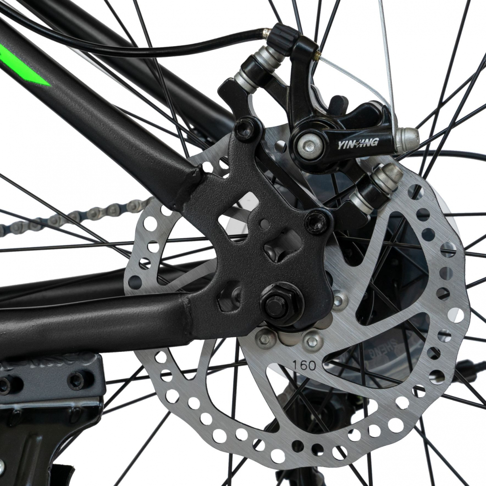 Bicicleta Fat-Bike Wolf 26 inch Velors V2605D cadru negru cu albverde - 3