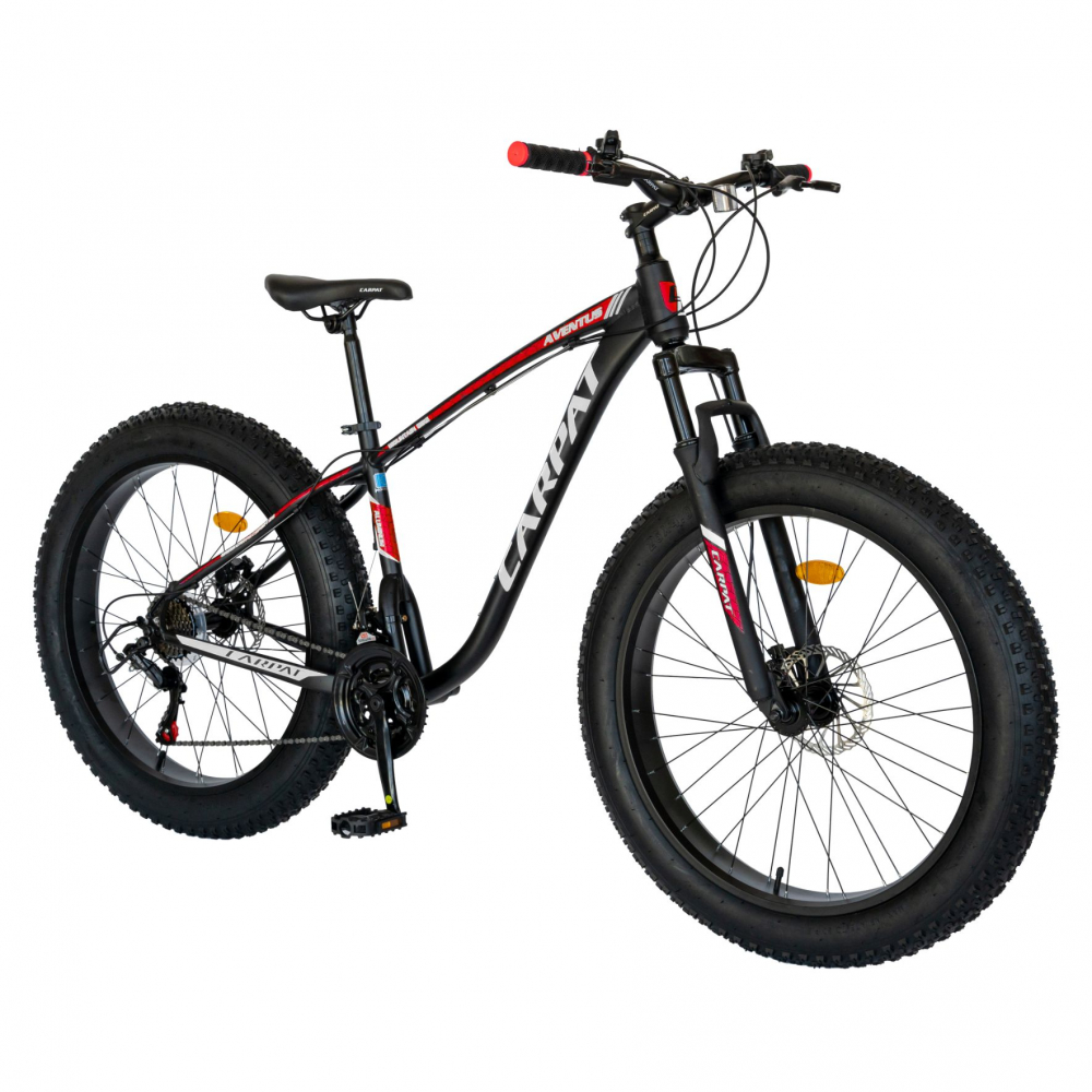Bicicleta MTB-Fat Bike Shimano SL-TX30 26 inch Carpat Aventus CSC2600H negrugrirosu
