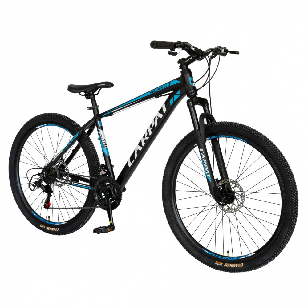 Bicicleta MTB-HT Shimano Tourney TZ500D 27.5 inch Carpat CSC2758C negru cu design albalbastru - 1