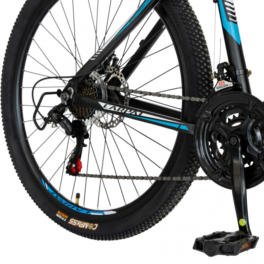 Bicicleta MTB-HT Shimano Tourney TZ500D 27.5 inch Carpat CSC2758C negru cu design albalbastru - 5