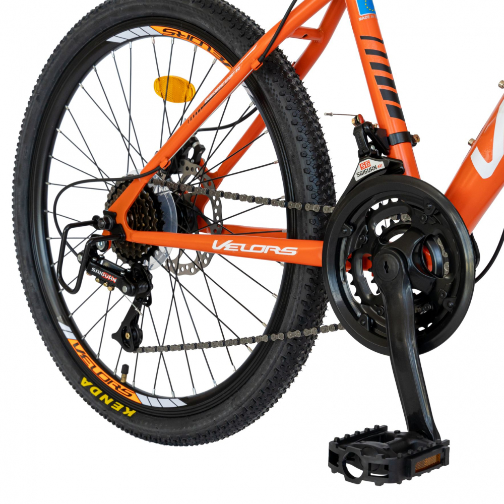 Bicicleta MTB-HT Saiguani 24 inch Velors Poseidon CSV2409A portocaliualbnegru - 6