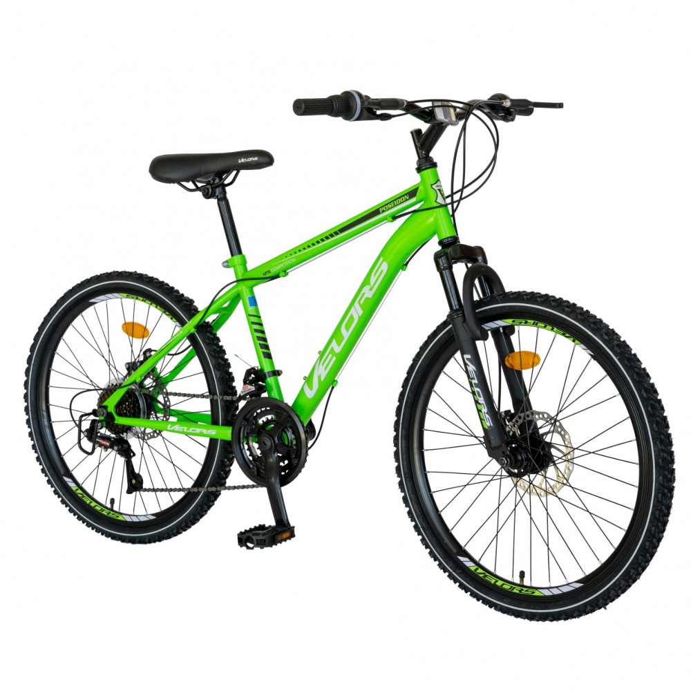 Bicicleta MTB-HT Saiguani 24 inch Velors Poseidon CSV2409A verdealbnegru nichiduta.ro imagine noua