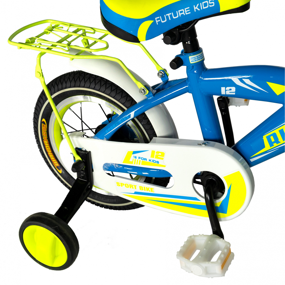 Bicicleta copii 2-4 ani roti 12 inch V-Brake Rich Baby CST1203C albastrugalben