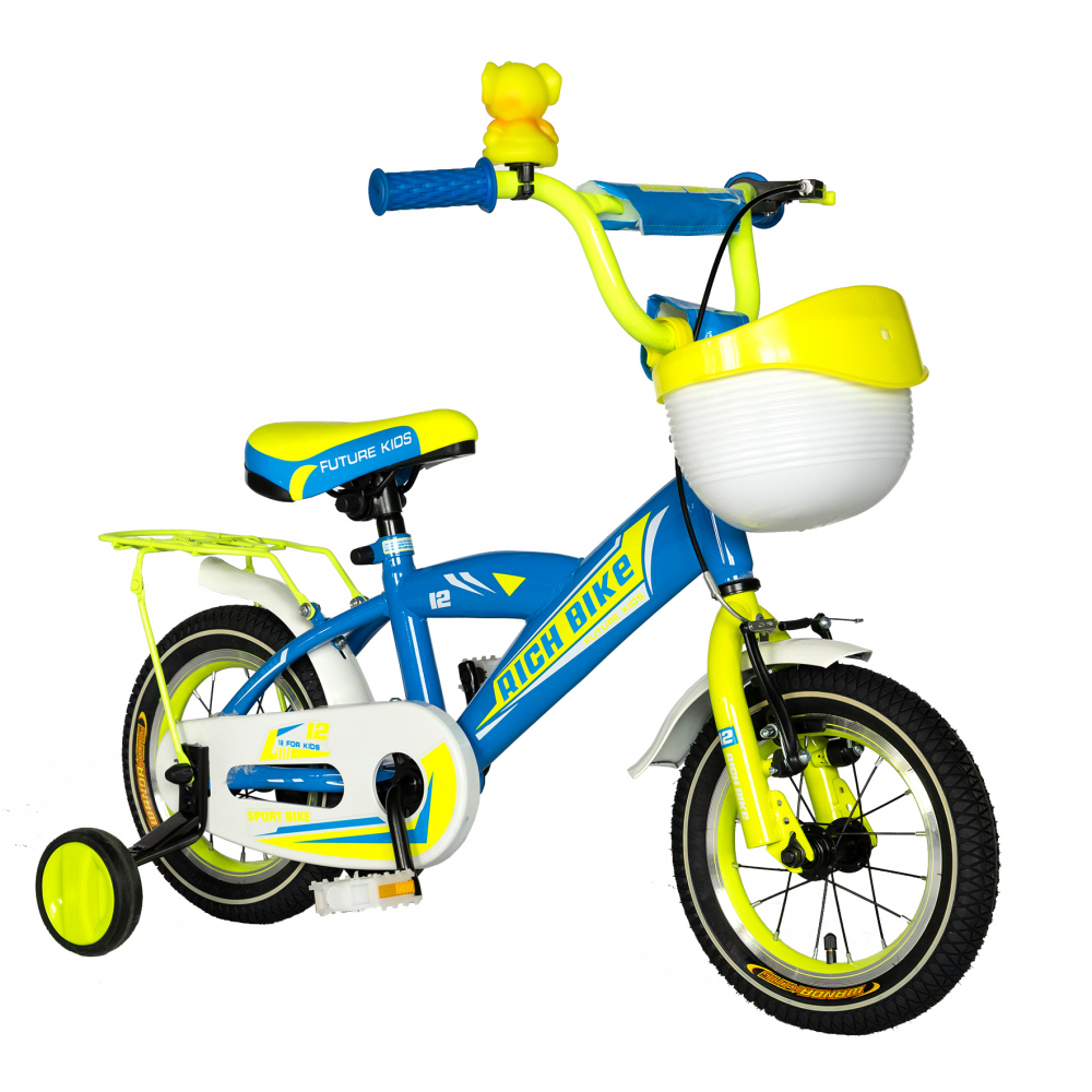 Bicicleta copii 2-4 ani roti 12 inch V-Brake Rich Baby CST1203C albastrugalben - 4