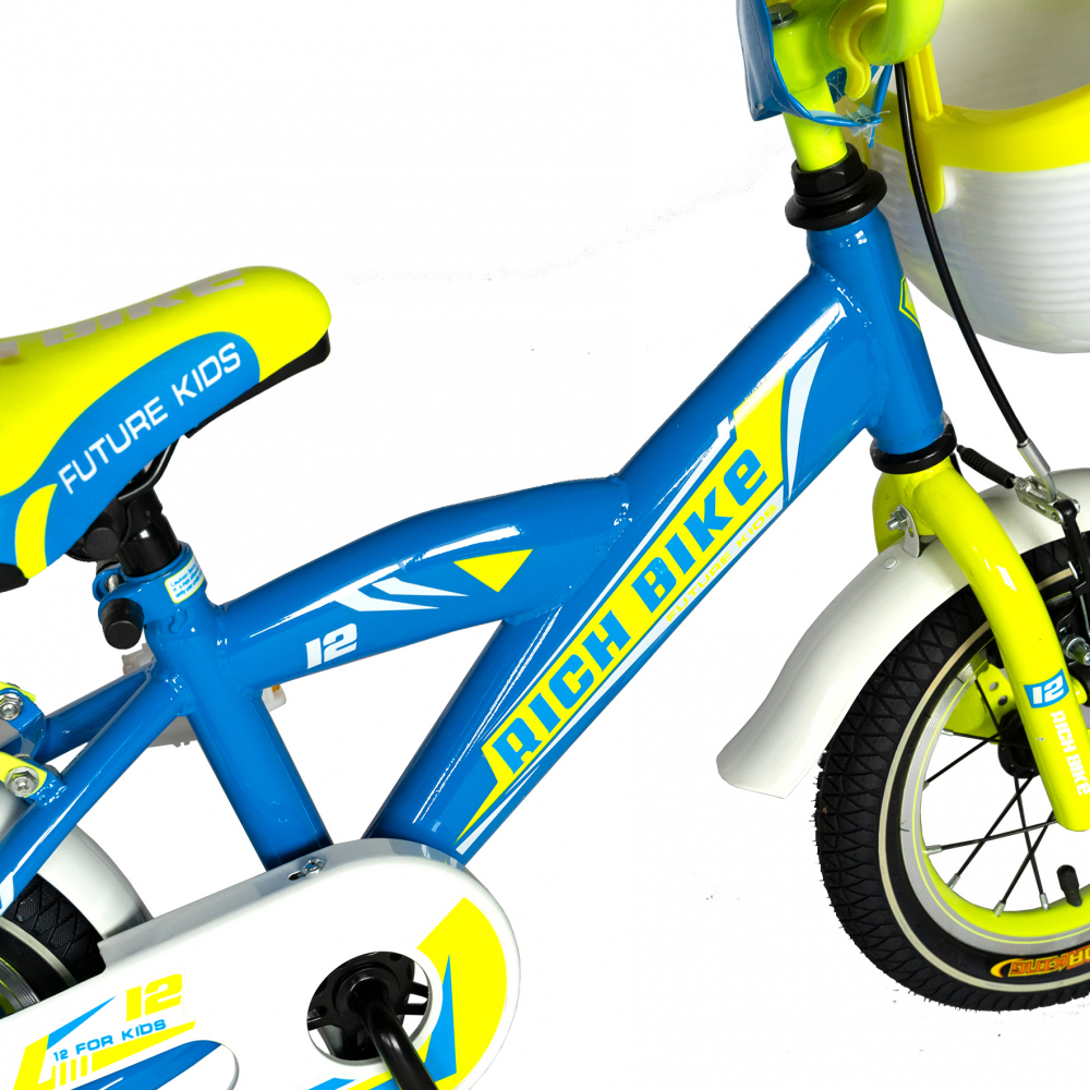 Bicicleta copii 2-4 ani roti 12 inch V-Brake Rich Baby CST1203C albastrugalben - 2