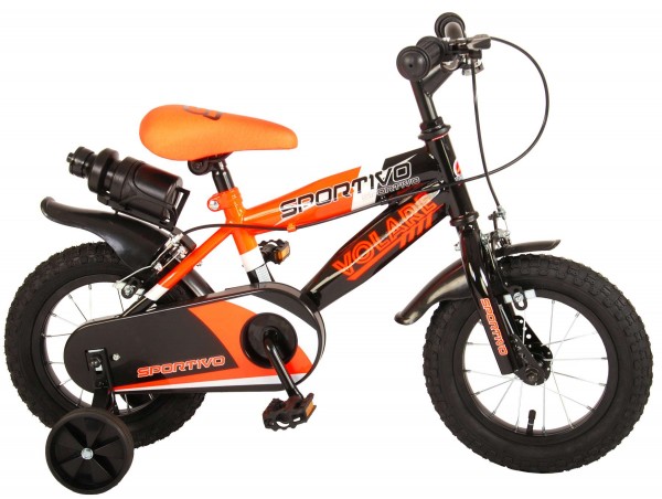 Bicicleta copii Volare Sportivo Portocalie 12 inch cu 2 frane de mana si sticla apa apa Biciclete Copii