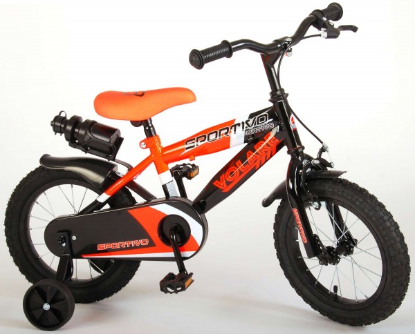 Bicicleta copii Volare Sportivo Portocaliu 14 inch cu frana de mana si sticla apa nichiduta.ro imagine noua