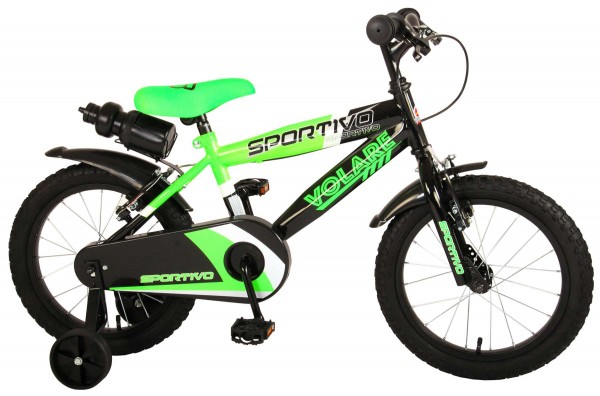 Bicicleta copii Volare Sportivo Verde 16 inch cu 2 frane de mana si sticla apa - 2