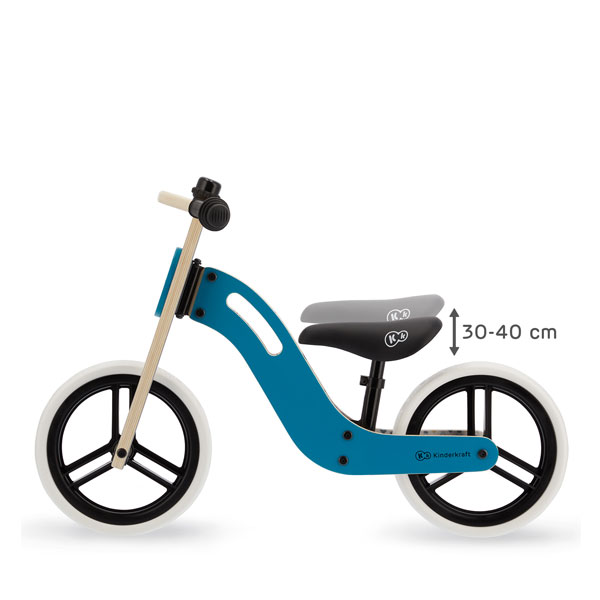 Bicicleta din lemn fara pedale Uniq Turqoise KinderKraft imagine noua responsabilitatesociala.ro