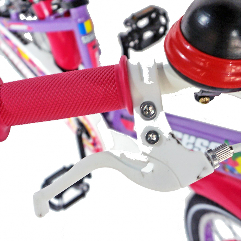 Bicicleta fete Carpat Princess C1808C roata 18 V-Brake roti ajutatoare 5-7 ani violetalb - 3
