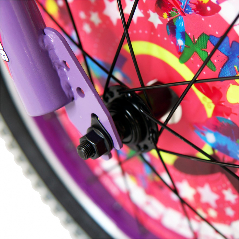 Bicicleta fete Carpat Princess C1808C roata 18 V-Brake roti ajutatoare 5-7 ani violetalb - 5