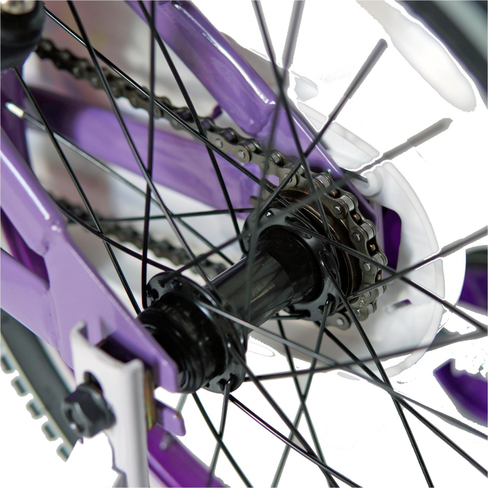 Bicicleta fete Carpat Princess C1808C roata 18 V-Brake roti ajutatoare 5-7 ani violetalb - 6