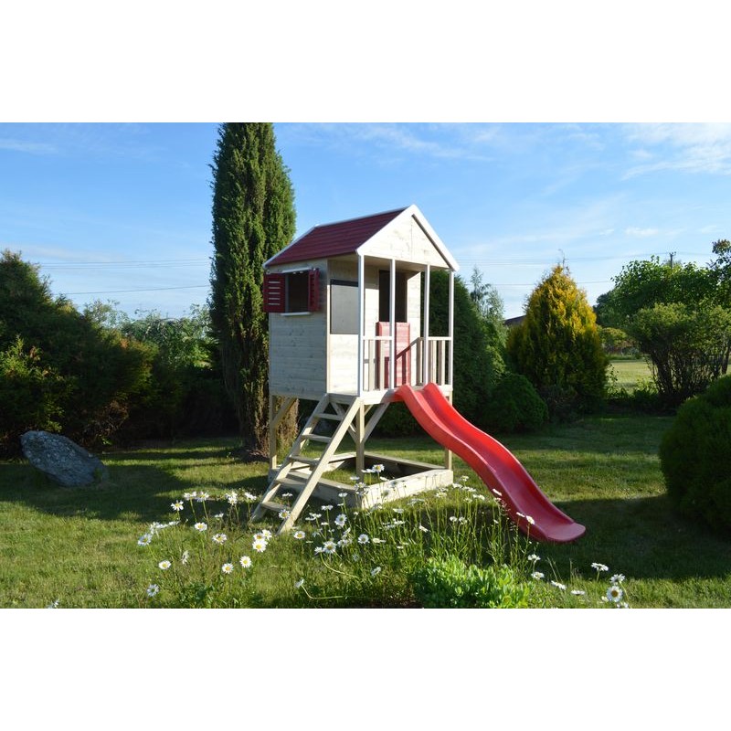 Casuta de gradina Summer Adventure House cu platforma cu loc pentru nisip si tobogan M7 - 1 | YEO