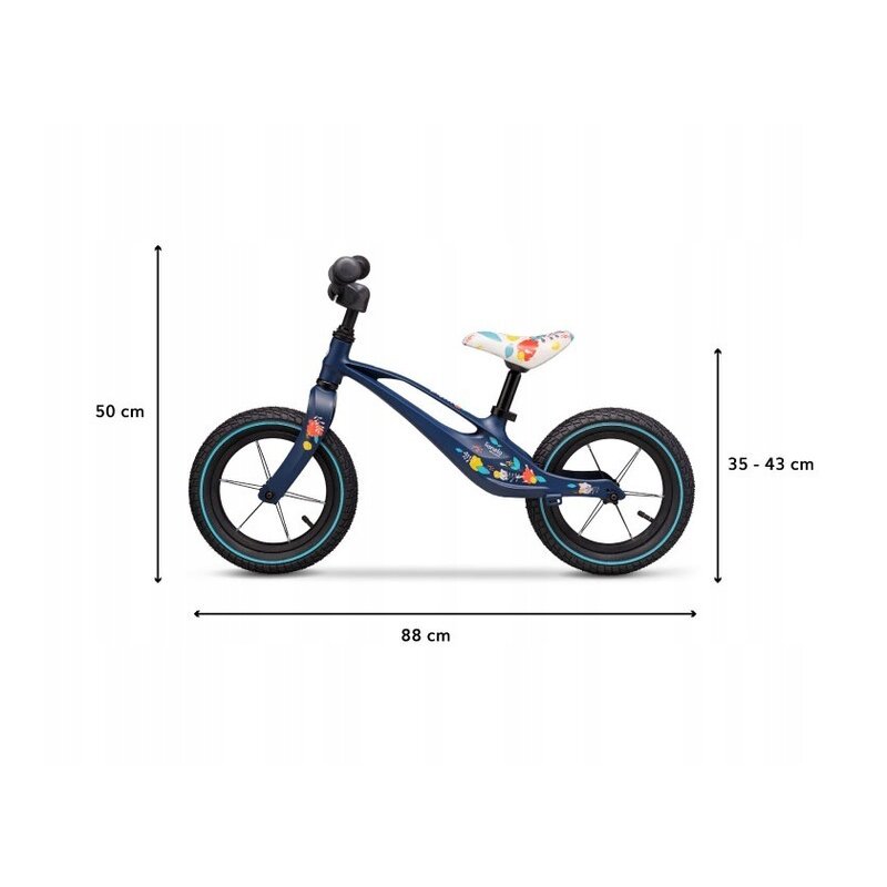 Bicicleta usoara Bart Air fara pedale roti gonflabile reglabila 12 inch albastru Lionelo - 1