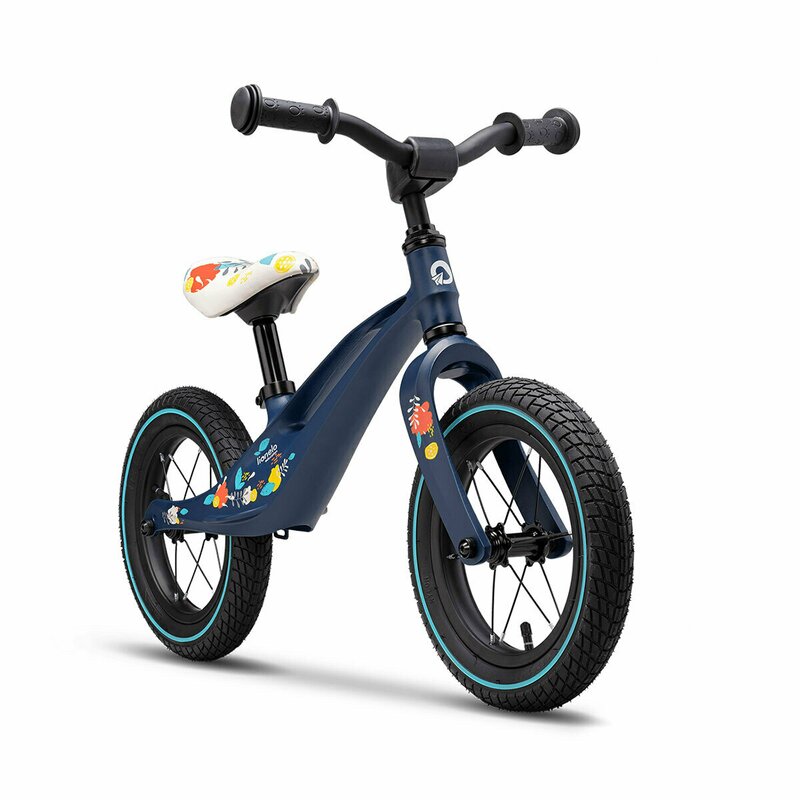 Bicicleta usoara Bart Air fara pedale roti gonflabile reglabila 12 inch albastru Lionelo - 2