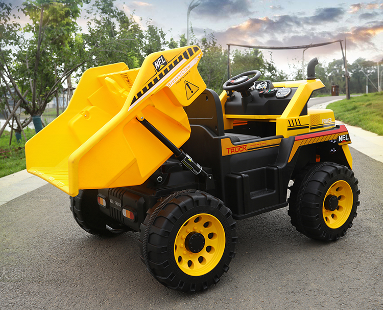 Camion electric 4x4 Nichiduta cu 2 locuri si scaun din piele Dump Truck Yellow - 2