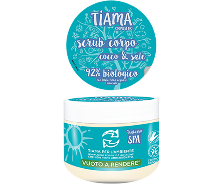 Scrub pentru corp cu cocos si sare bio 250ml Tiama