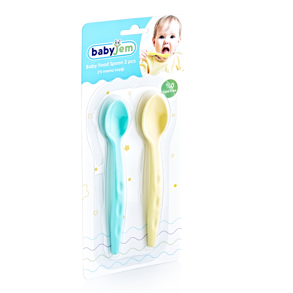 Set 2 lingurite pentru copii BabyJem GreenYellow - 1 | YEO