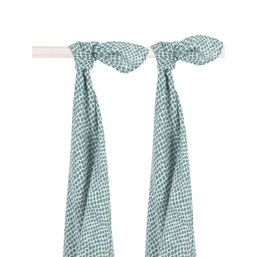 Set 2 scutece jollein snake 115x115 cm snake-ash-green