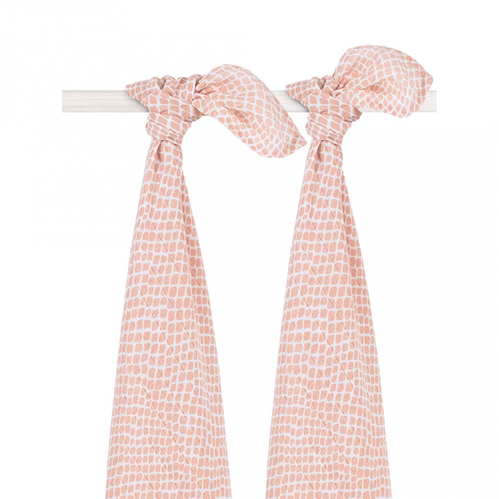 Set 2 scutece jollein snake 115x115 cm snake-pale-pink