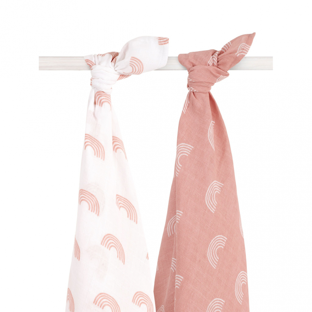 Set 2 scutece hidrofile jollein 115x115 cm roz